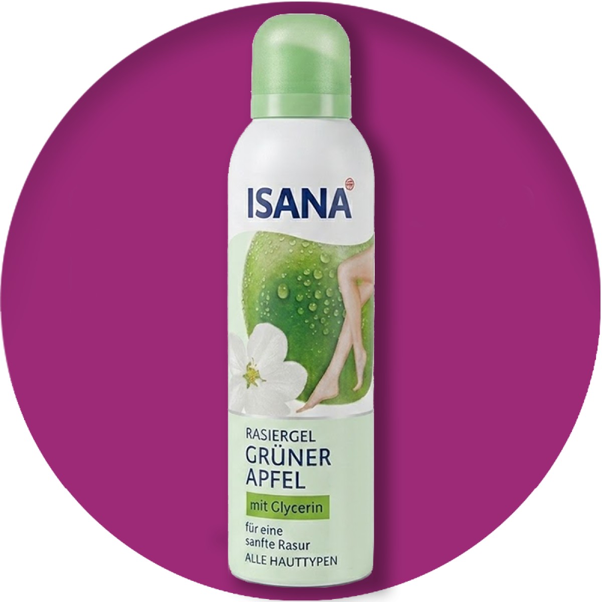 Isana with Green Apple, Γυναικείος Αφρός Ξυρίσματος, 150ml