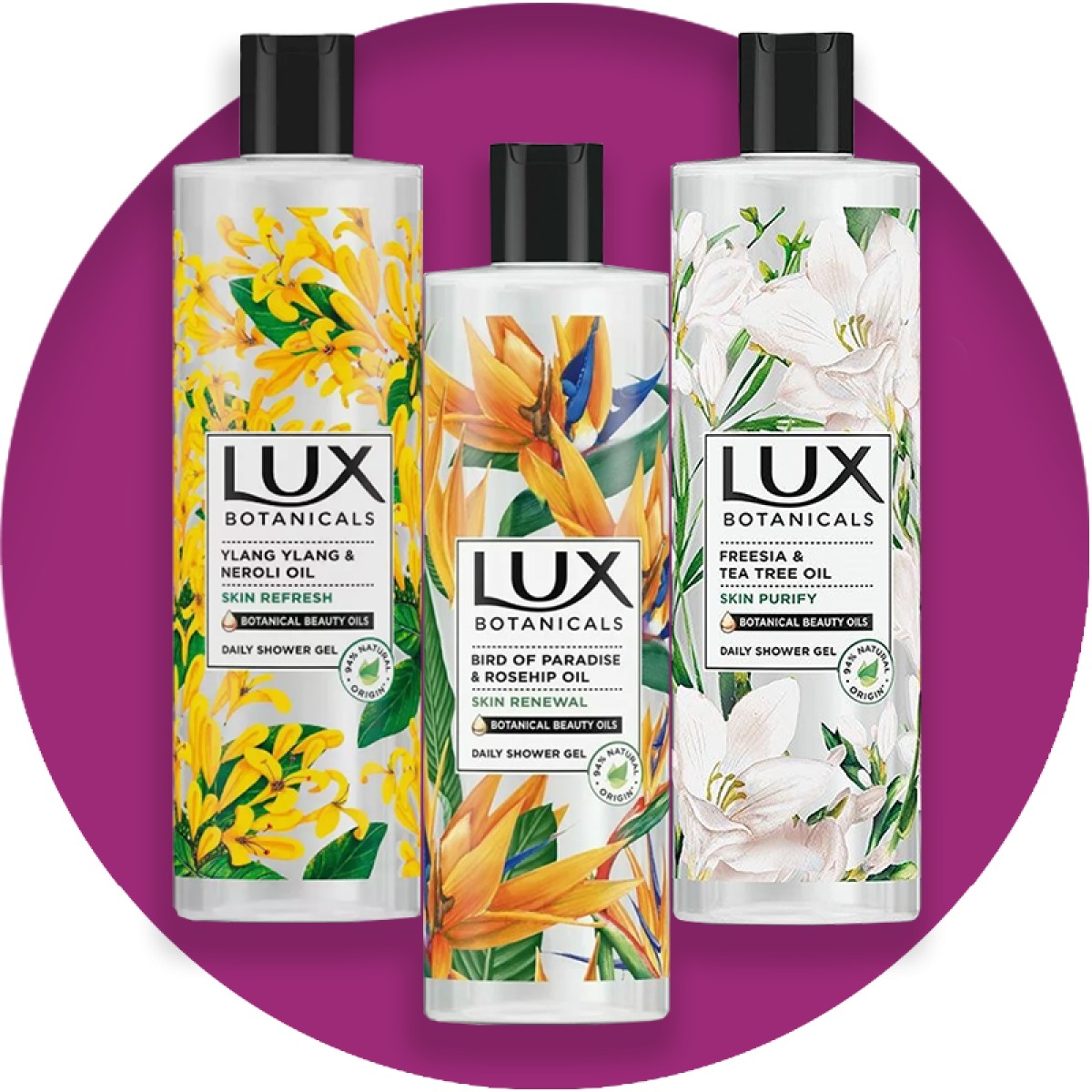 LUX Botanicals Shower Gels, 500ml