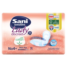 Sani Sensitive Lady, Σερβιέτες Ακράτειας, No4+, Maxi Plus, 10τμχ