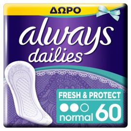 Always Dailies Fresh & Protect Normal Σερβιετάκια, 40+20τμχ ΔΩΡΟ
