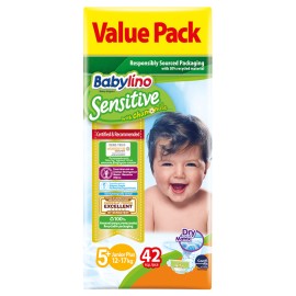 Βρεφική πάνα Babylino Sensitive No5+ 12-17 Kg Value Pack 42 τμχ