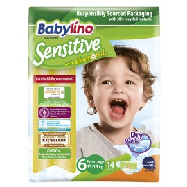 Βρεφική πάνα Babylino Sensitive No6 13-18 Kg 14 τμχ