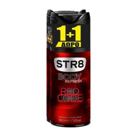 Str8 Body Refresh Red Code Deo Spray, Αποσμητικό Σπρέι 2x150ml, 1+1 ΔΩΡΟ