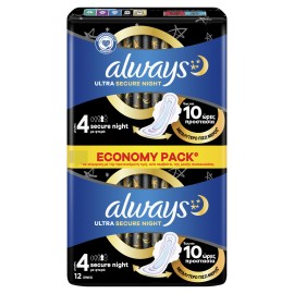 Always Ultra Σερβιέτες Secure Night Extra (Μέγεθος 5) 10τμχ