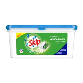 Skip Spring Fresh Διπλής Δράσης, Υγρές Κάψουλες Πλυντηρίου Ρούχων, 1,026kg, 38 κάψουλες