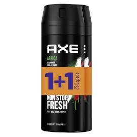 Axe Africa 48h Non Stop Fresh Body Spray, Αποσμητικό Σπρέι, 2x150ml 1+1 ΔΩΡΟ