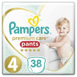 Pampers Premium Care Pants, Πάνες Βρακάκι No4 (9-15kg), 38τμχ, JUMBO PACK