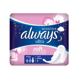 Always Ultra Sensitive Night, Σερβιέτες με Φτερά, 7τμχ