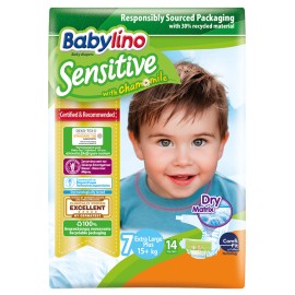 Βρεφική πάνα Babylino Sensitive No7 15+ Kg 14 τμχ