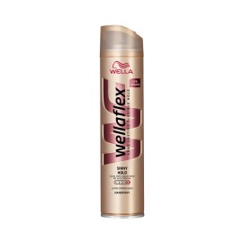 Wellaflex Shiny Hold Ultra Strong Hairspray, Λακ για Λάμψη & Πολύ Δυνατό Κράτημα στα Μαλλιά, 250ml