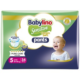 Babylino Pants Cotton Soft Unisex No5 Junior 10-16kg 34τμχ