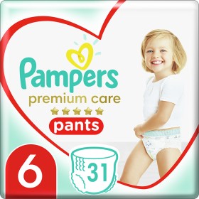 Pampers Premium Care Pants, Πάνες Βρακάκι No6 (15+kg), 31τμχ, JUMBO PACK