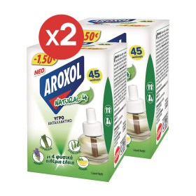 Aroxol Natural Four για 45 Νύχτες, x2 Υγρά Εντομοαπωθητικά Ανταλλακτικά 1+1 ΔΩΡΟ