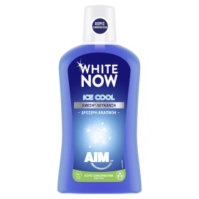 AIM White Now Ice Cool Στοματικό Διάλυμα με Λειτουργία Blue Light για Άμεσα Λευκότερα Δόντια, 500ml