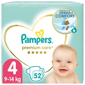 Pampers Premium Care, Βρεφικές Πάνες No4 Maxi (9-14kg) 52τμχ, JUMBO PACK