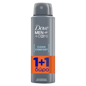 Dove Men+ Care Clean Comfort Deo Spray, Αποσμητικό Σπρέι 2x150ml, 1+1 ΔΩΡΟ