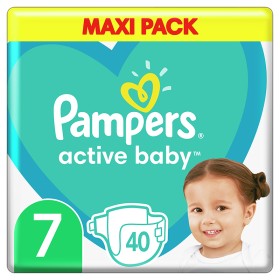 Pampers Active Baby, Βρεφικές Πάνες Νο7 (15+kg), 40τμχ, MAXI PACK