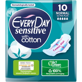 Every Day Σερβιέτες Sensitive with cotton NORMAL Ultra Plus 10 τεμ.