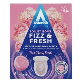 Astonish Toilet Bowl Fizz & Fresh Tabs Pink Peony Fresh, Αναβράζουσα Καθαριστική Ταμπλέτα για Βαθύ Καθαρισμό Λεκάνης, 8 ταμπλέτες