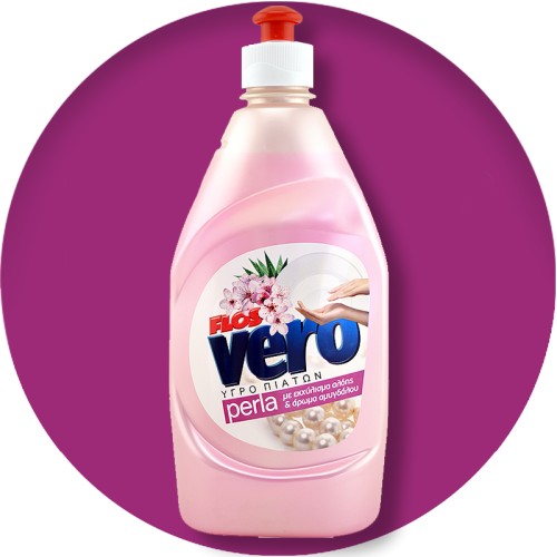 Flos Vero Perla Εκχύλισμα Αλόης & Άρωμα Αμυγδάλου, Υγρό πιάτων, 430ml