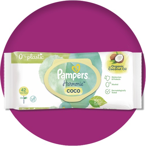 Pampers Harmonie Coco 0% Alcohol, Μωρομάντηλα 42τμχ
