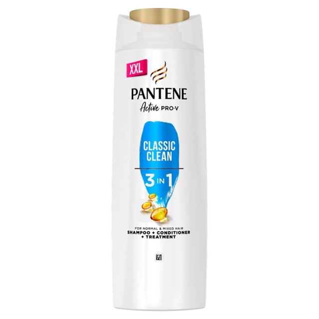 Pantene Pro-V 3in1 Classic Clean Σαμπουάν για Όλους τους Τύπους Μαλλιών, 600ml