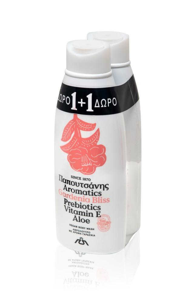 Papoutsanis Aromatics Gardenia Bliss Shower Gel, Αφρόλουτρο, 2τεμ.x650ml