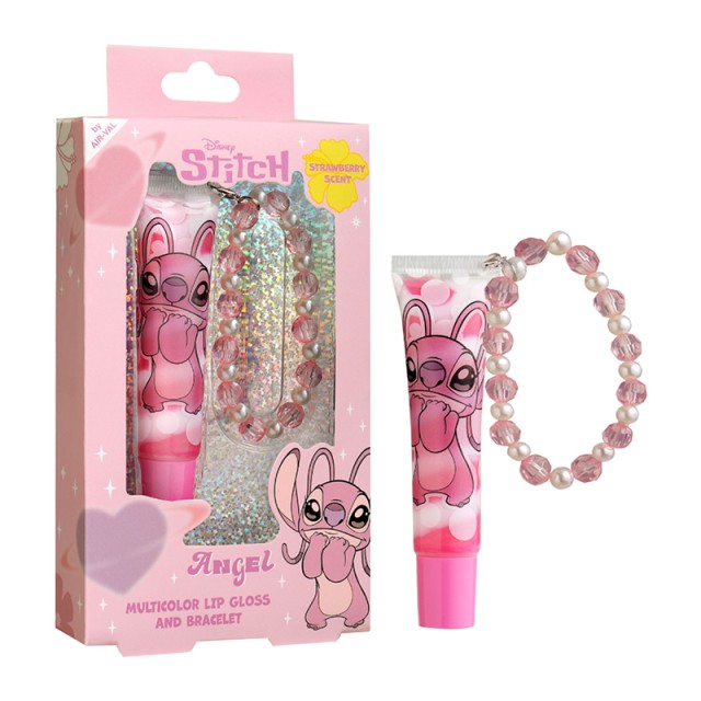 AIR-VAL Angel Multi-Colour Lip Gloss Strawberry Scent & Bracelet, Παιδικό Πολύχρωμο Λιπ Γκλος με Άρωμα Φράουλα & Βραχιόλι 13ml