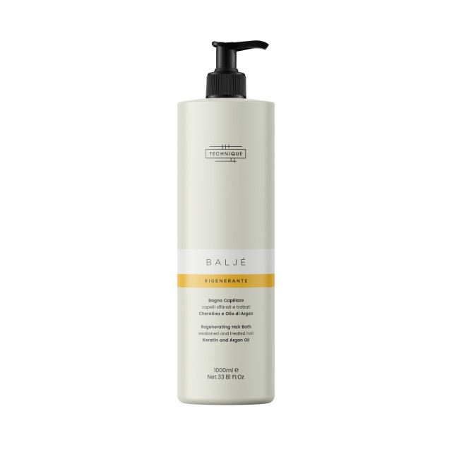 Technique Baljé Shampoo Rigenerante, Σαμπουάν για Εντατική Αναδόμηση στα Κατεστραμμένα & Ταλαιπωρημένα Μαλλιά, 2x1000ml, 1+1 ΔΩΡΟ