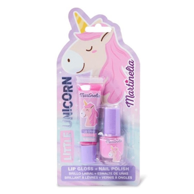 Martinelia Little Unicorn Magic Duo Set - Βερνίκι 6ml & Lip Gloss 6ml, Υπέροχο Παιδικό Σετ Ομορφιάς, 1τμχ