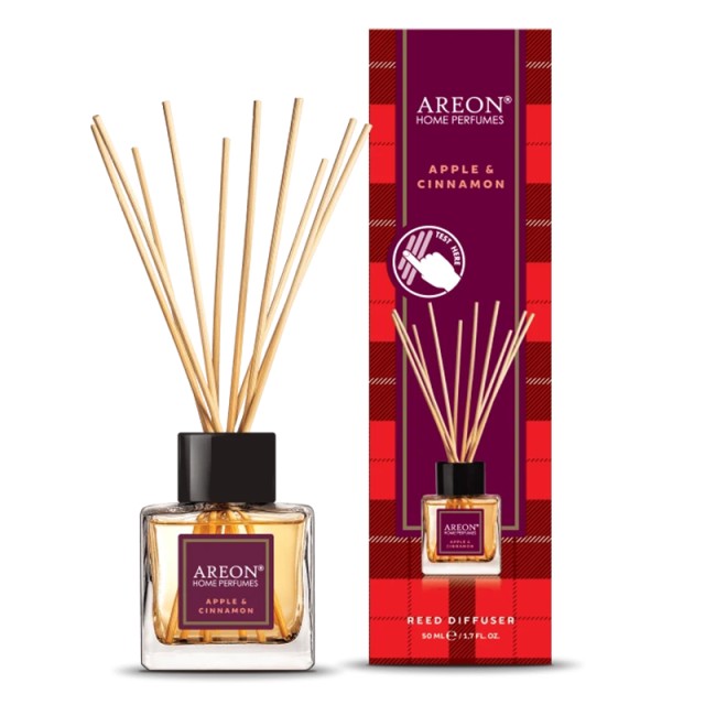 Areon Tartan Apple & Cinnamon, Αρωματικά Στικς Χώρου, 50ml