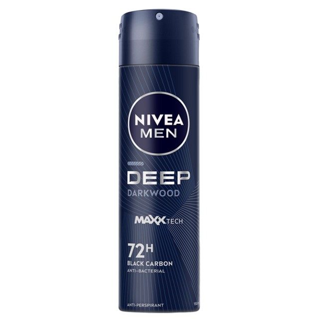 Nivea Men Deep Darkwood 72H Black Carbon Anti-Perspirant Αποσμητικό Σπρέι, 150ml