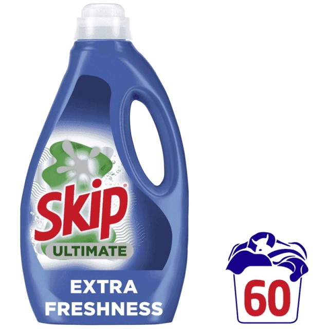 Skip Ultimate Fresh Υγρο Απορρυπαντικό Πλυντηρίου Ρούχων, 60μεζ, 3lt