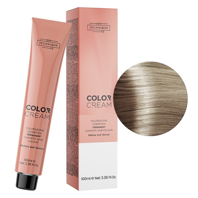 Technique Color Cream Φωτεινές Αποχρώσεις, Μόνιμη Βαφή σε Σωληνάριο, 100ml - Εξαιρετικά Ανοιχτό Ξανθό Σταχτί 901