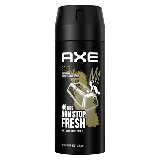 Axe Gold Oud Wood & Fresh Vanilla Scent Deo Spray, Αποσμητικό Σπρέι, 150ml