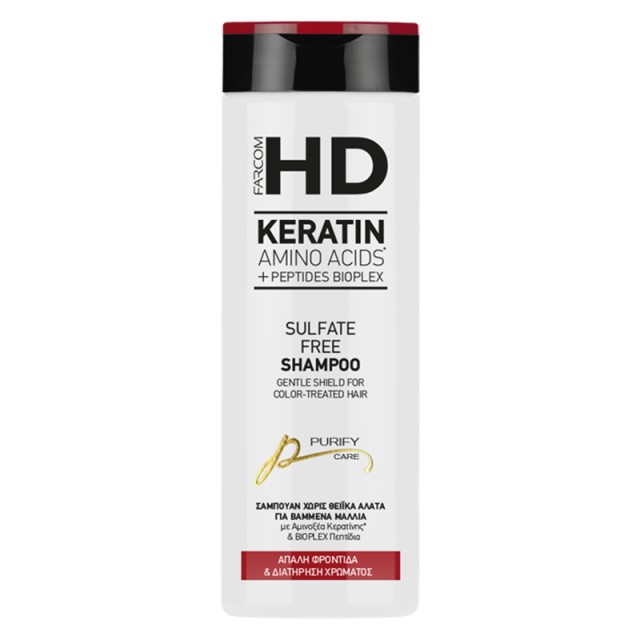 HD Keratin Amino Acids & Peptides Bioplex, Sulfate Free ShampooShampoo, Σαμπουάν χωρίς Θειϊκά Άλατα για Βαμμένα Μαλλιά, 400ml