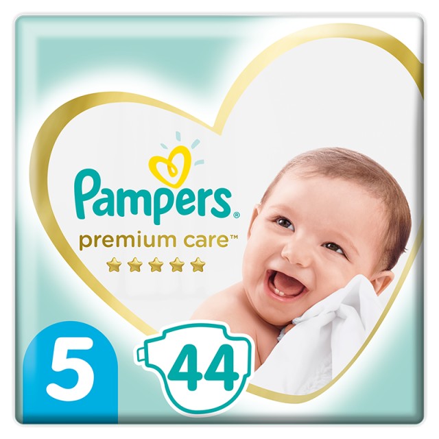 Pampers Premium Care, Βρεφικές Πάνες No5 (11-16kg), 44τμχ, JUMBO PACK