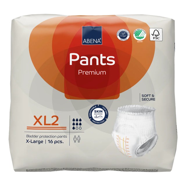 Abena Pants Premium XL2, 7 Σταγόνες Μέγεθος Extra Large, 130-170cm, Εσώρουχα Ακράτειας 16τμχ