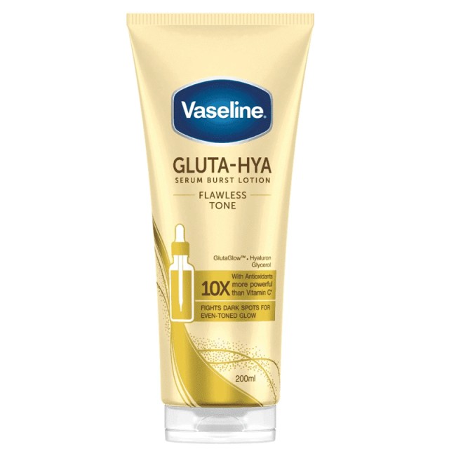 Vaseline Gluta-Hya Flawless Tone Burst Lotion Serum, Λοσιόν Σώματος για Ορατή Λάμψη & Ομοιόμορφο Χρωματικό Τόνο, 200ml