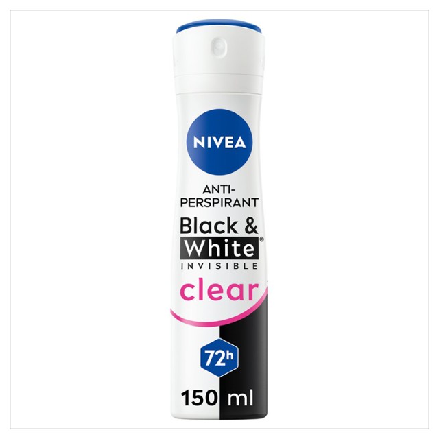Nivea Invisible Black & White Clear, Αποσμητικό Σπρέι 150ml