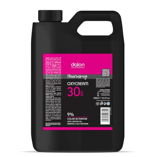 Dalon Hairmony Oxycream 30º 9% Vol., Οξυζενέ με Καστορέλαιο & Πρωτεΐνες Κερατίνης & Μεταξιού, 4000ml