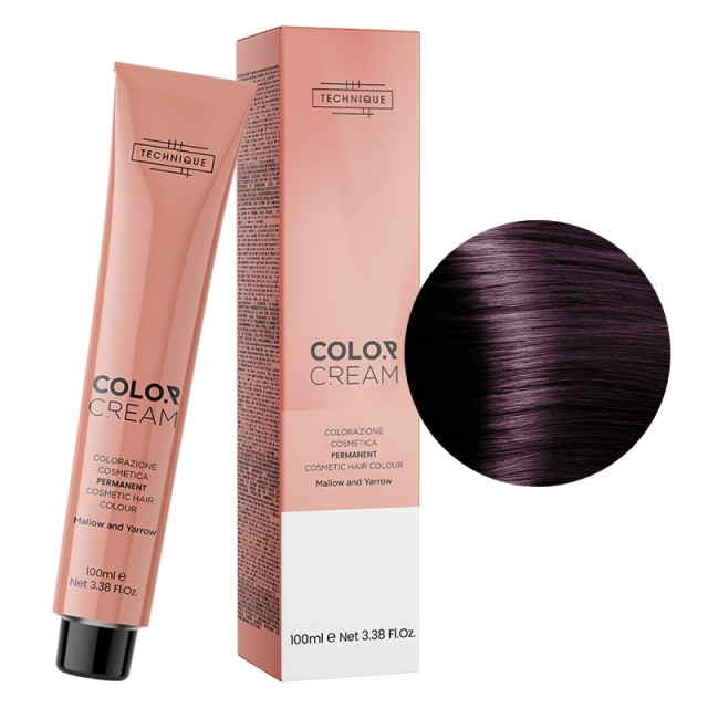 Technique Color Cream Ζωηρές Αποχρώσεις, Μόνιμη Βαφή σε Σωληνάριο, 100ml - Καστανό Ανοιχτό Βιολέ 5.20