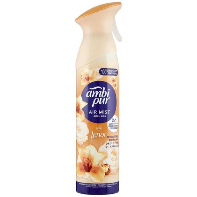 Ambi-Pur Air Mist Oro E Fiori di Vaniglia Deodorante, Αρωματικό Spray Χώρου, 185ml