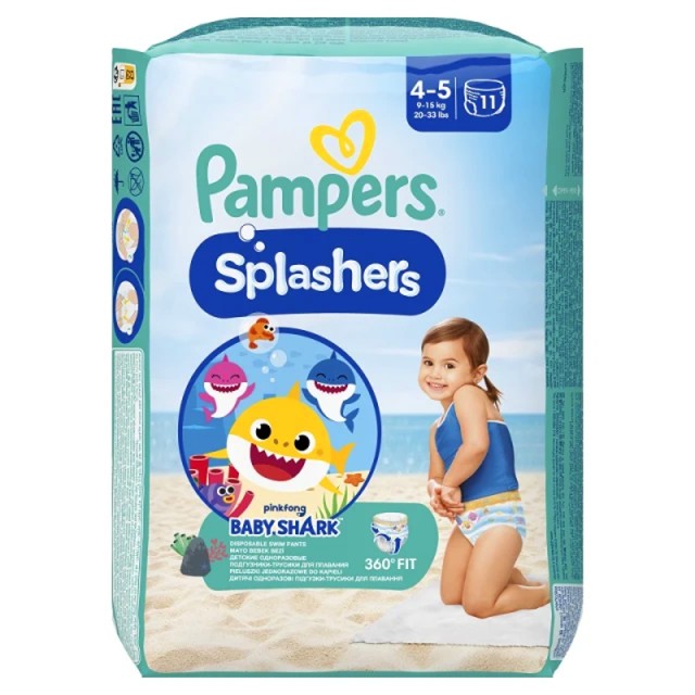 Pampers Splashers Πάνες-Μαγιό, No4-5 (9-15 kg), 11τμχ