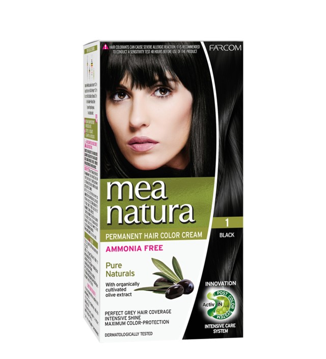 MEA NATURA Σετ Βαφής Χωρίς Αμμωνία, Νο1 60ml