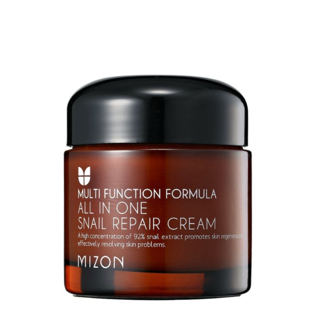 MIZON  All In One Snail Repair Cream, Ενυδατική Κρέμα Προσώπου με Έκκριμα Σαλιγκαριού για Καταπολέμηση Ατελειών, Λεπτών Γραμμών & Ρυτίδων & Επαναφορά Λάμψης & Υγρασίας 75ml