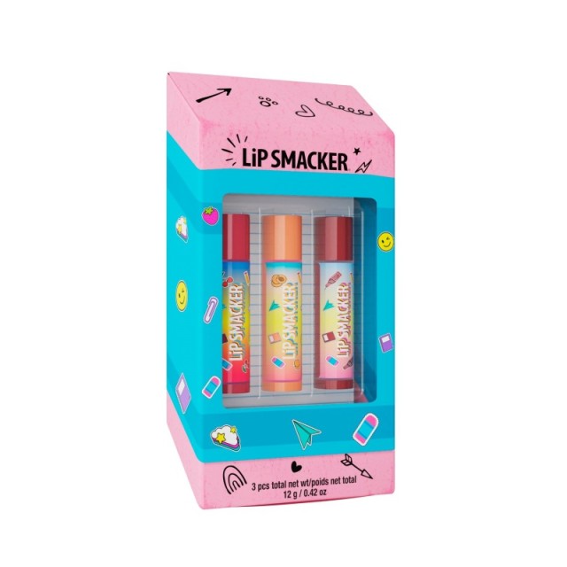 Lip Smacker Limited Edition Back to School  Eraser Box Trio Lip Balm​, Σετ Lip Balm, 3x4g