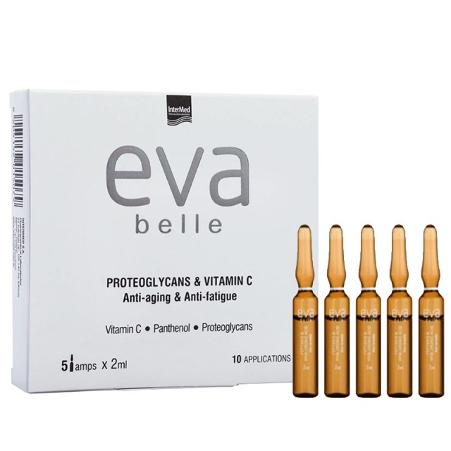 Eva Belle Proteoglycans & Vitamin C, Ορός σε Αμπούλες για Eπαναφορά Λάμψης & Όγκου, 5x2ml, 1σετ