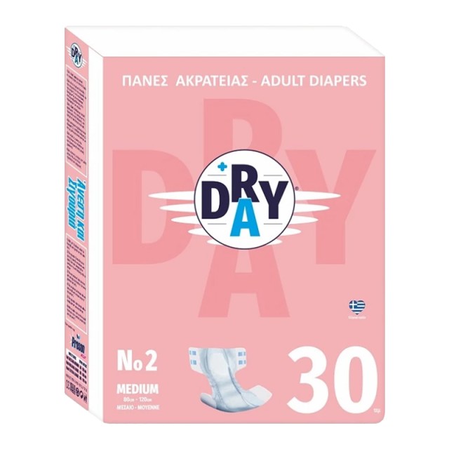 Dry Day Πάνες Ακράτειας Ενηλίκων Unisex, No2 Medium, 30τμχ