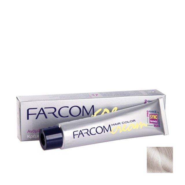 Farcom No 100 Ασημί Πλατινέ Μόνιμη Βαφή Μαλλιών με Πρωτεΐνες Μεταξιού & Προβιταμίνη Β5, 60ml